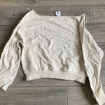 Dynamite  rainy day beige off the shoulder sweatshirt Photo 5