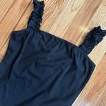 TJ Maxx Black Ribbed Ruffle Strap Bodysuit Photo 0