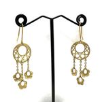 Solid 14K yellow gold dangle earrings, made in Italy Photo 6