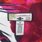 Caribbean Joe pink floral lillies faux wrap side tie short sleeve tropical dress Photo 8