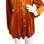 Umgee velvet button down swing hem shirt/dress Top Burnt Orange size M. Photo 7