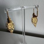 Gold Tone Victorian Style Earrings With Pearls Gold Photo 4