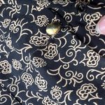 ANDREA MARE Womens Maxi Dress Sz M Black/Gold Floral 4 Pockets Black Size M Photo 7