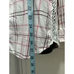 Bethany Mota  Pink/White Plaid Crochet Long Sleeve Shirt Button Up Size‎ M Photo 2