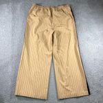 LA LIGNE Pinstripe Wide Leg Pants Women 1X Elastic Waist Plus Size Bleached Tan Photo 1