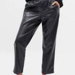 Gap Black Faux Leather Wide Leg Pants Photo 0