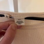 Anthropologie  Moth EUC Women's Cream Marled Knit Split Back Chiffon Sweater XS Photo 2