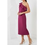 Sézane  Elea One Shoulder Blouse, Magenta, FR40/US8 Photo 7