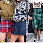 FLORENCE WALSH Vintage Pleated Plaid Wool Kilt Size 14 Red Photo 14