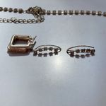 Costume jewelry set one necklace two sets of‎ earrings with diamond looks Prom Silver Photo 1