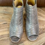 Paul Green  Cayanne Peep Toe High Heel Bootie Size: 6.5 UK 9 US soft metallic Photo 2