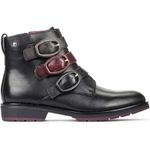 Pikolinos Caravaca Buckle Strap Bootie Leather High Top Black Red EU 39 US 9 Photo 0