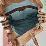 Cynthia Rowley  Genuine Pebble Leather Beige Flower Applique Hobo tote bag Photo 3