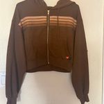 Aviator Nation  Cropped Zip Hoodie – Chocolate/Espresso SIZE: S Brand New With Tags — Retail $196 Photo 3