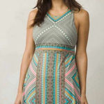 prAna  Ariel Toas Print Green Athletic Built In Bra Dress Photo 0