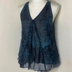 Rebecca Taylor  Silk Navy Mermaid Tank Sleeveless Blouse Size 2 Photo 3