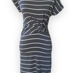 Gap  Casual Knit Dress w Twist Waist Green White Stripes Size Small Photo 0