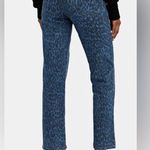 MOTHER The Tomcat Ankle Animal Print Straight Leg Jeans Sinister Blue/Black NEW Blue Size 28 Photo 5