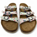 Birkenstock Women's Floral Sandals - Cream and Pink Photo 0