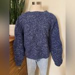Vintage Hand‎ Knit Wool Sweater Marled Blue Shetland Style Large fisherman Photo 1
