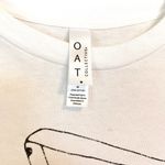Oat Collective For the Record White Retro Print T Shirt Size Medium Photo 2
