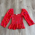 Lovers + Friends Smocked Faye Floral Puff Sleeve Top Photo 5