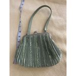 La Regale  Vintage Purse Small Green Satin Sequined Photo 6