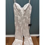 Lulus  Satin Floral Wide Leg Jumpsuit Formal Evening Party size small Photo 1