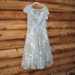 Mac Duggal  20978 Green Embroidered Cap Sleeve A Line Dress Photo 6