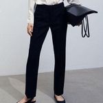 H&M  Black Straight Leg High Rise Dress Pants Size 6 Trousers 29" Photo 0