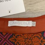 NWT Carolina Store Orange, Blue & Pink Print Sheer Sleeveless Blouse Size 12 Orange Photo 7