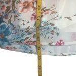 Entro Chiffon Ivory Floral V-Neck Dress Medium Fitted Waist Cottagecore Flower Photo 14