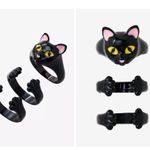 Hot Topic NWT Black Cat Ring Stack | New 3 Piece Jewelry Enamel Style Rings Photo 1