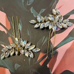 Jeweled Wedding hair Pins Gold Photo 0