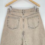 ZARA  Women's Beige TRF Overdyed Frayed Denim Mid Rise A-line Midi Skirt‎ Size L Photo 8