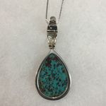 Genuine Whitney Kelly Turquoise Sterling Silver Necklace Green Photo 3