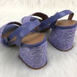 Bamboo New  Maddy Braided Raffia Open Toe Strap Block Heel Sandals Lavender Size 9 Photo 3