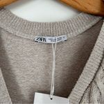 ZARA blogger fave cableknit marble brown cream button soft jumpsuit Photo 6