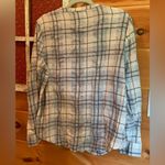 Calvin Klein Jeans  Plaid Cotton V Neck Button Up Shirt  Top Size large Photo 4