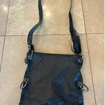 The Sak  Black Leather Crossbody Purse Hobo Western Adjustable Strap Biker Zipper Photo 2