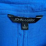 John Mark  Tunic Top Womens Large Blue Button Back Collared Shirt Lagenlook Artsy Photo 8