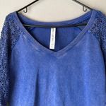Lorna Jane sz S blue boho knit sleeve sweatshirt Photo 1