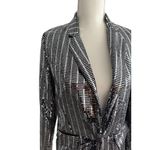 VICI  Silver Black Metallic Mirror Jacket Blazer Size Small Photo 1