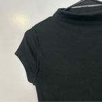 We The Free Free People/ Lola Black Short Sleeve Mock Neck Tee/Top Photo 3