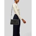 Tory Burch Perforated Logo Pebbled Leather Fold Over Magnetic Snap Crossbody Photo 1