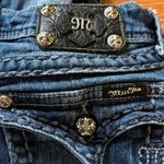 Miss Me Straight Leg Low Rise Jean 27x29 Flap Pocket Rhinestone Cyber Cowgirl Photo 5