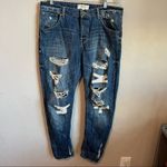 Mango MNG‎  Angie Boyfriend Distressed Denim Jeans Photo 1