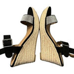 Brash  Women 11 Rhinestones Wedge Platform Heel Black‎ Open Toe Sandals  Party Photo 0