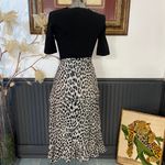 Maje  Raprile Leopard Print Layered Look Tie Front Midi Dress - Sz 40/US L 🧡🎀 Photo 7