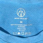 Move Theology Short Sleeve Workout Shirt Sky Blue Medium Running Yoga Gym NWOT Photo 3